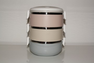 Naturel kleurige 3 lagen bentobox