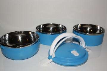 Blauwe bento box 3 lagen