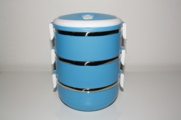 Blauwe bento box 3 lagen