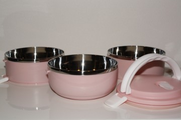 Licht roze 3 lagen bento box
