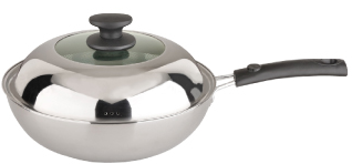 30 cm RVS Wok met deksel